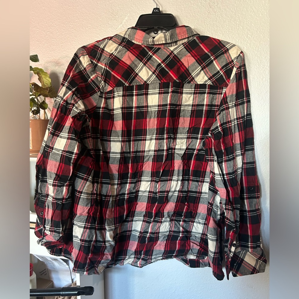 Red and Black Plaid Button-Up Shirt - Picture 7 of 7